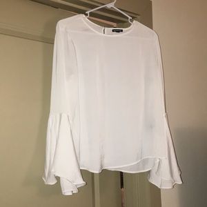 ADORABLE White Belle Sleeve Blouse